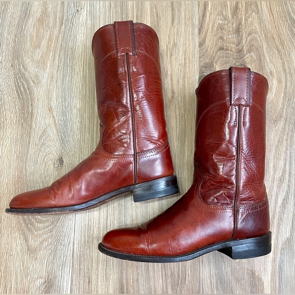 Vintage Justin 3510 Red Leather Boots Size 6 B EUC - Picture 4 of 6